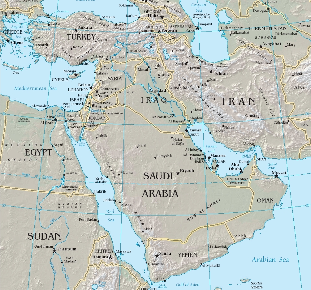 Di https://www.cia.gov/library/publications/the-world-factbook/reference_maps/pdf/middle_east.pdf, Pubblico dominio, https://commons.wikimedia.org/w/index.php?curid=32817